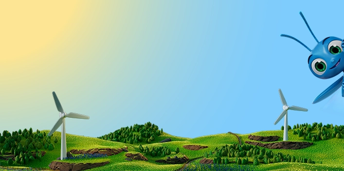 Four wind turbines stand on grassy filed under a blue sky featuring the words 5 wind energy questions.