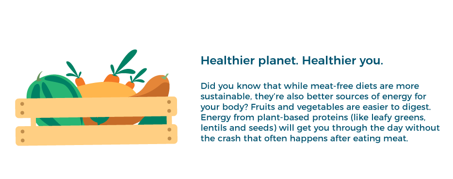 Wooden box filled with vegetables.