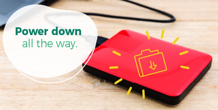 Power down all the way