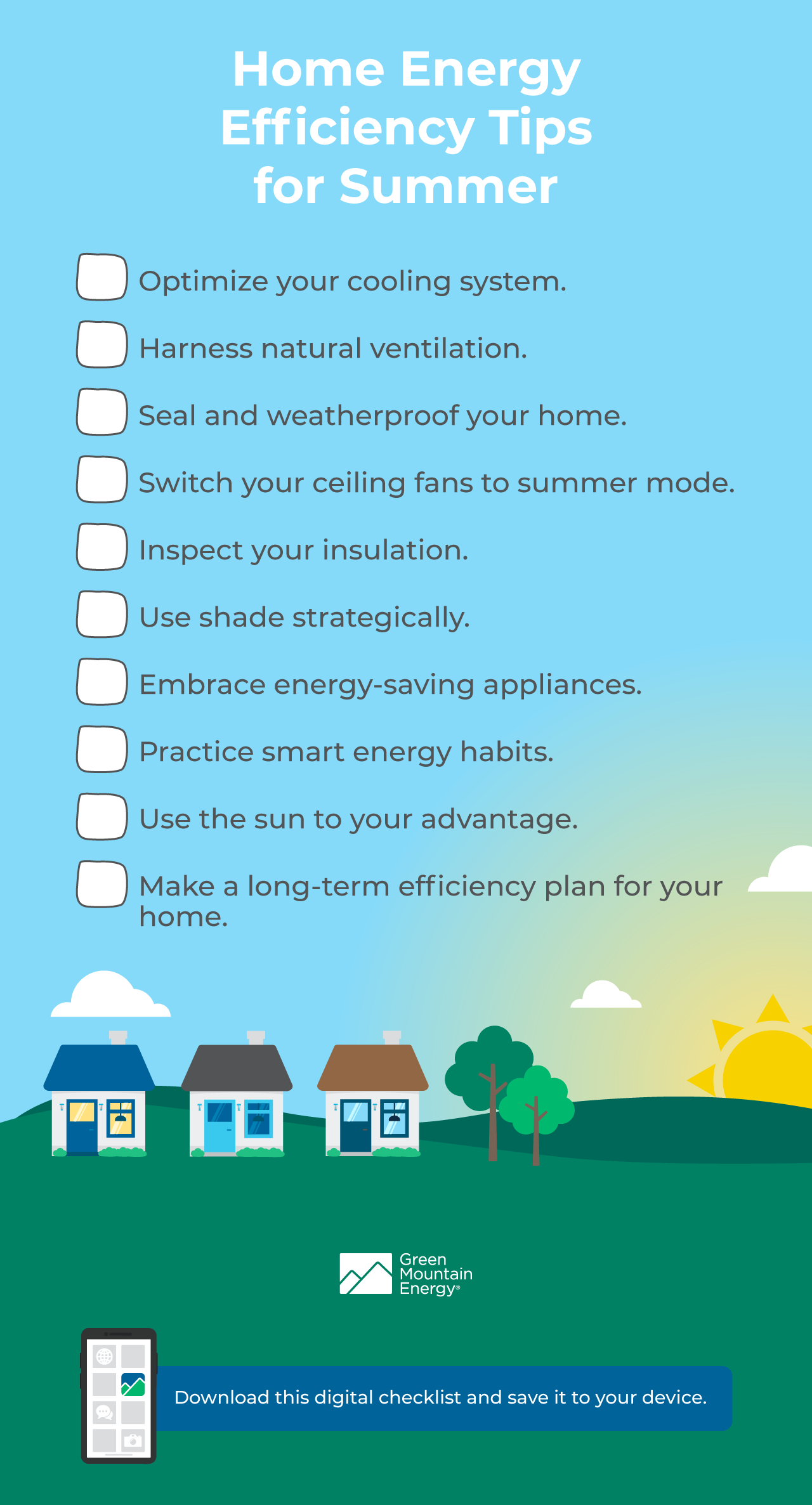Home Energy Efficiency Tips & Checklist for Summer | Green Mountain Energy