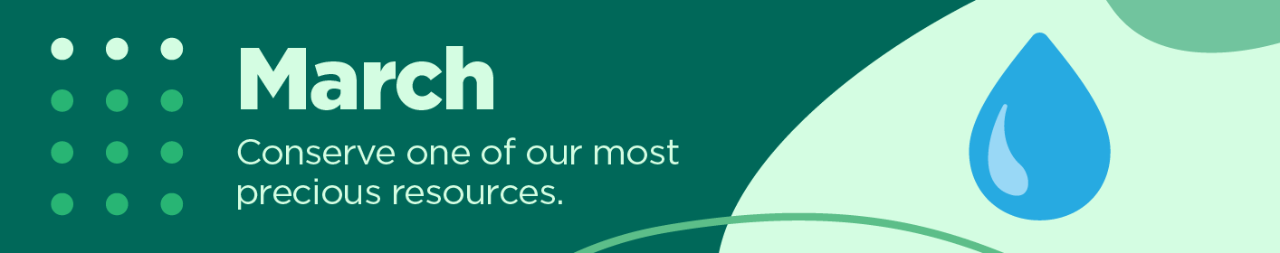 March: Conserve one of our most precious resources.