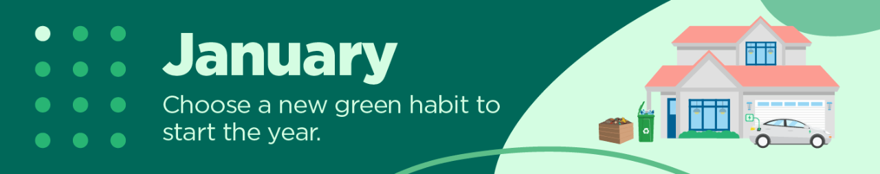 January: Choose a new green habit to start the year.
