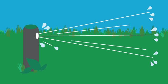 Water sprinkler shooting water.