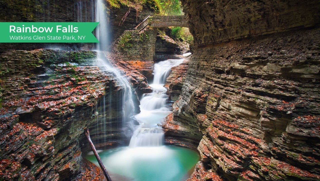  Rainbow Falls in Watkins Glen State Park, NY