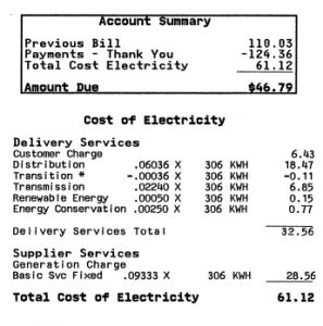 Image of back of NSTAR bill
