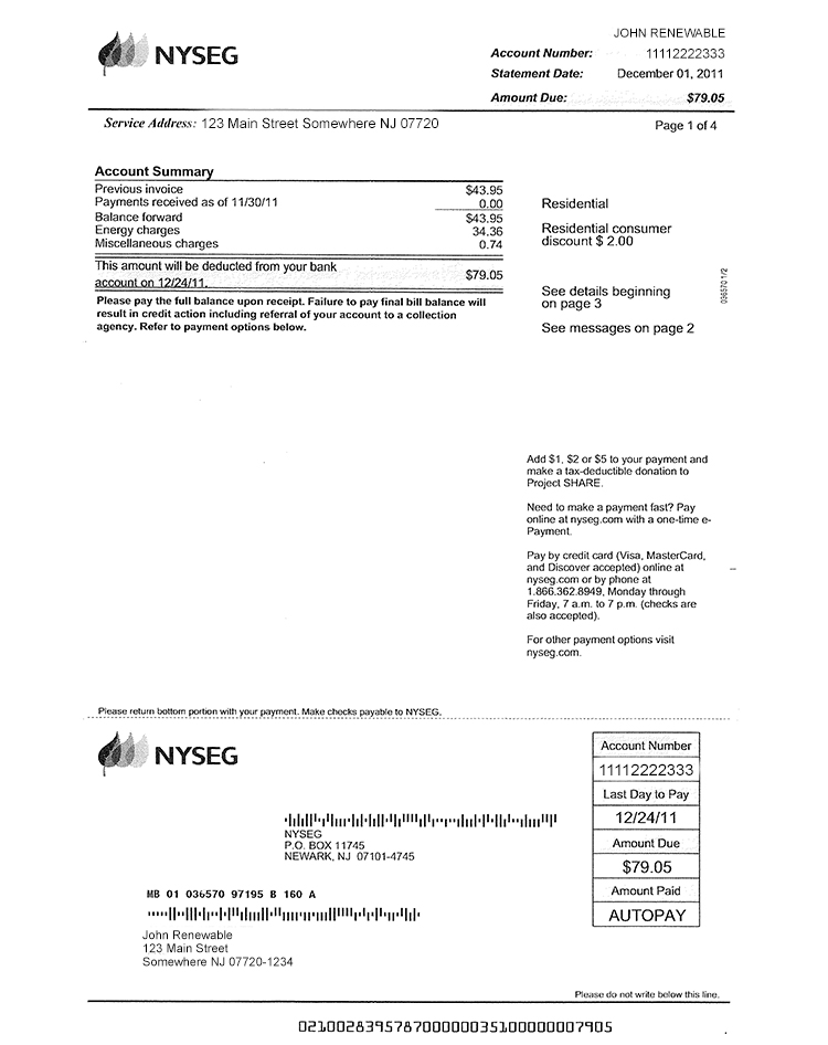NYSEG Bill Pay for New York Customers Green Mountain Energy
