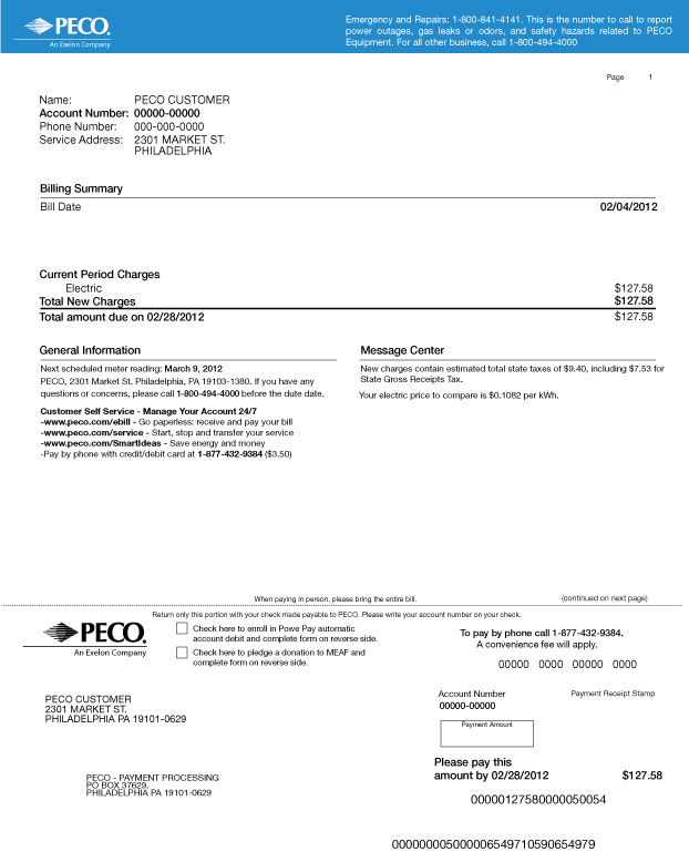 How to Read & Pay Your PECO Bill Green Mountain Energy