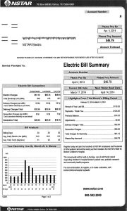 Image of front of NSTAR bill