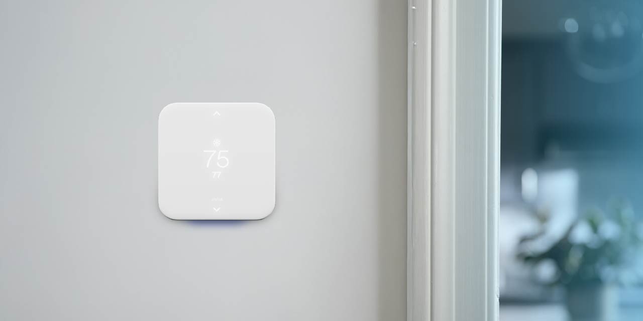 Vivint thermostat on the wall