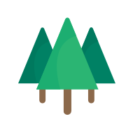 Illustration of 3 green trees